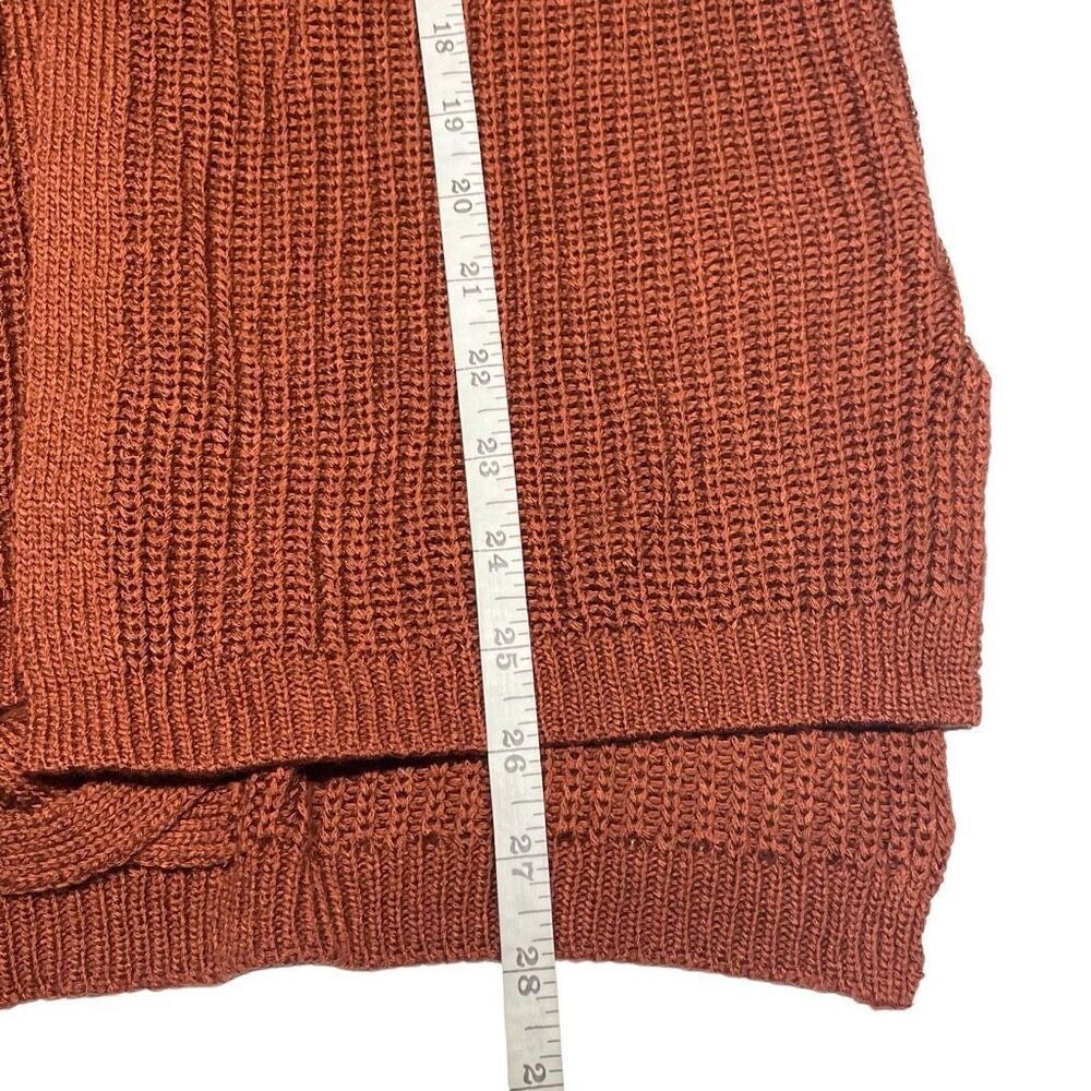 Pinque Rust Brown Open Front Laced Back Cardigan S N0512 - Picture 5 of 7